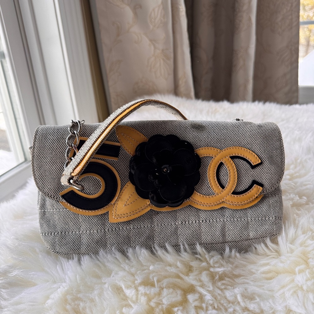 Chanel one flap canvas bag